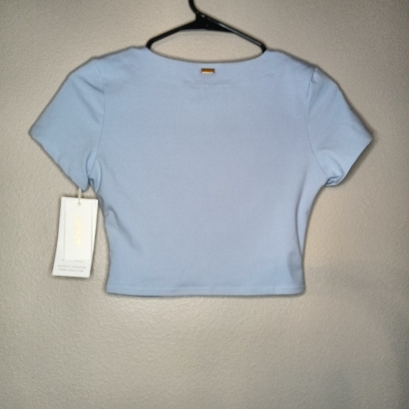 Anthropologie L*SPACE Warren Ruched Top Light Blue Size Medium - Picture 6 of 11